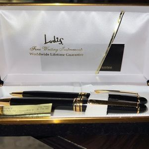 Lodis Executive Writing Instruments pen & pencil set black w/ gold trim